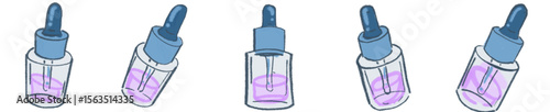 Hand-Drawn Centrifuge Tube Illustration Set — Purple gradient liquid lab tubes with green caps and label space, perfect for science, biology, chemistry, medical research presentations, laboratory bran