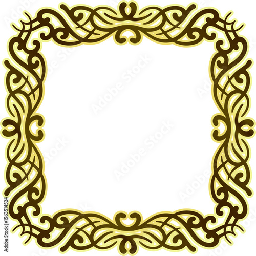 Abstract vintage golden frame design