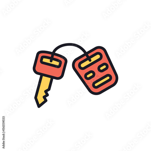 Illustration of car key and remote vector illustration for vehicle security and access control in modern transportation vector