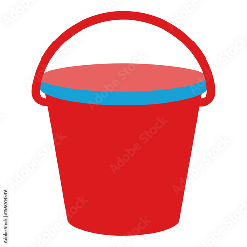 red bucket isolated on white