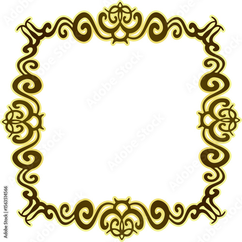 Abstract vintage golden frame design