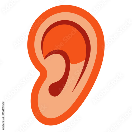 Ear vector on white background