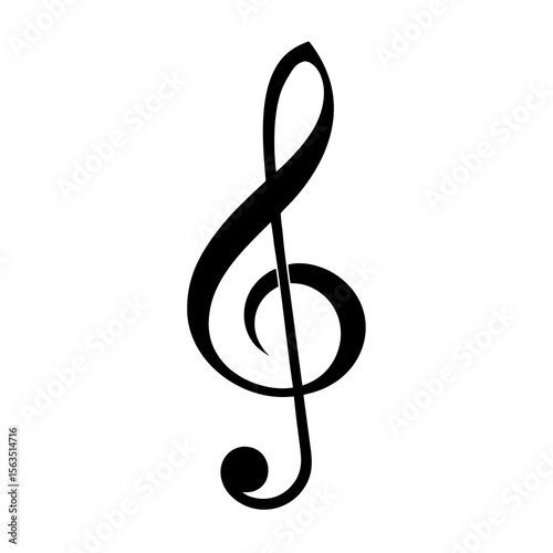 treble clef on white background