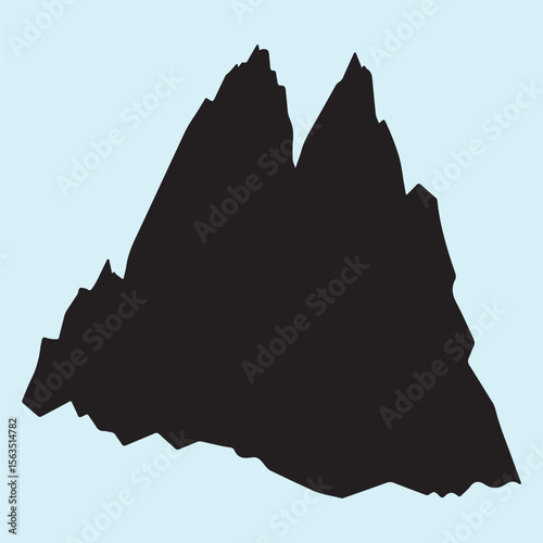 Flat Rock Shape Silhouette, mountain cliff