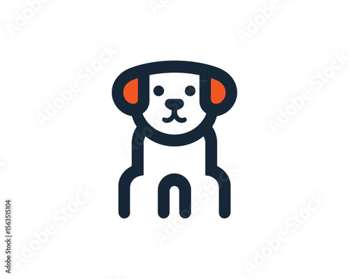 Simple sitting dog logo icon