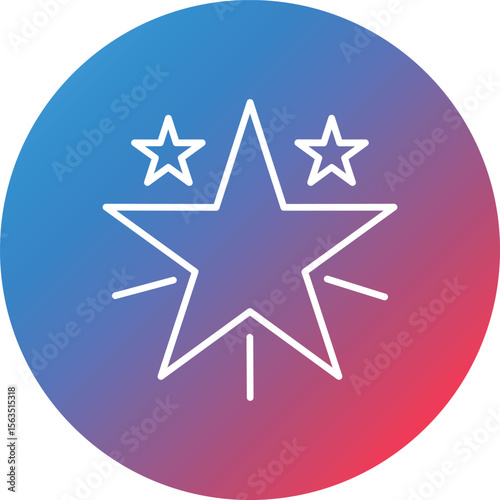 Falling Star Line Gradient Circle Background Icon