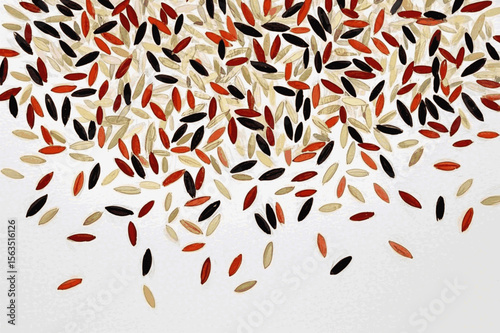 Watercolor Rice Medley rice grains white, red, black isolated vector illustration svg