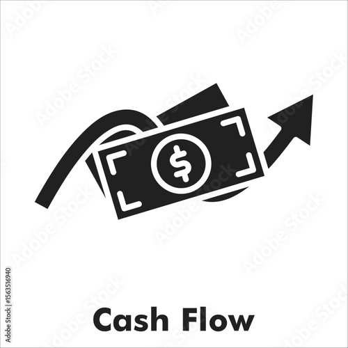 Cash Flow Icon - Glyph Style