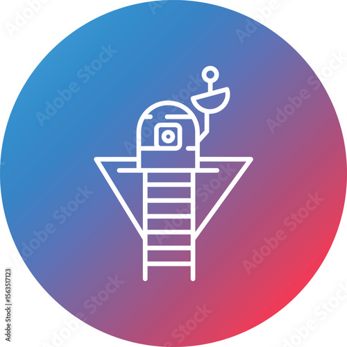 Lander Line Gradient Circle Background Icon