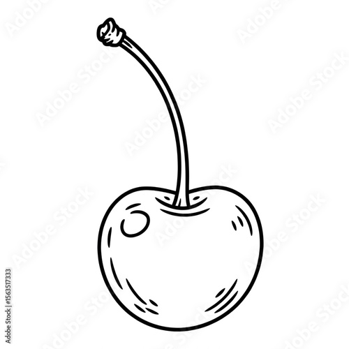 cherries and cherry illustration vector style coloring page