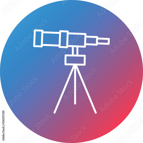 Telescope Line Gradient Circle Background Icon