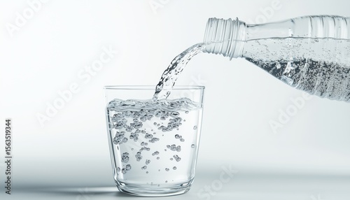 Wallpaper Mural Pouring Water Into A Glass Cup: A Realistic Image Of A Full Glass Of Water Being Poured From A Plastic Bottle, Perfect For Water Advertising. Torontodigital.ca