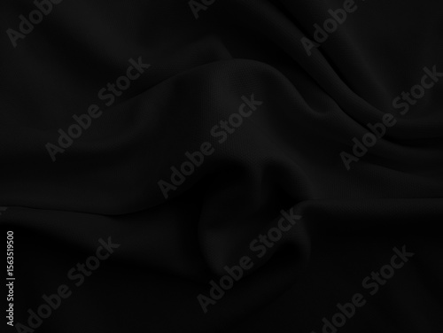 Black cloth blackground. Dark wavy fabtic