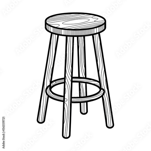 illustration of a stool coloring page
