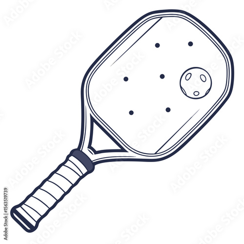 Pickleball paddle with signature grip isolated on white sport equipment