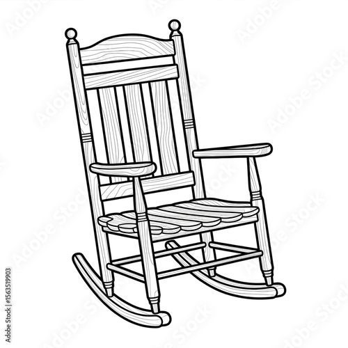 rocking chair vector illustration coloring page 