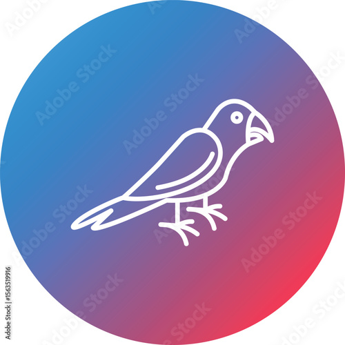 Macaw Line Gradient Circle Background Icon