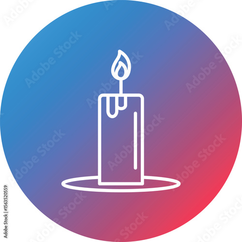 Candle Line Gradient Circle Background Icon