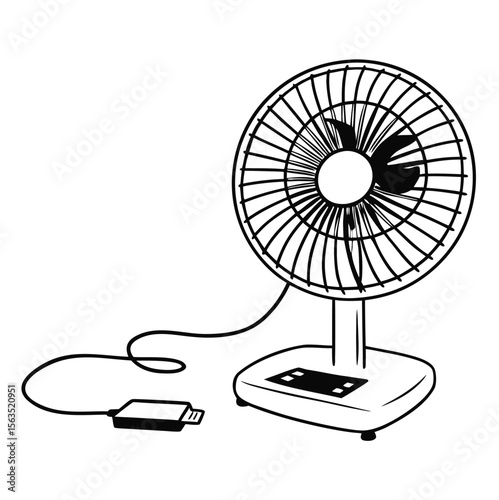 electric fan isolated on white