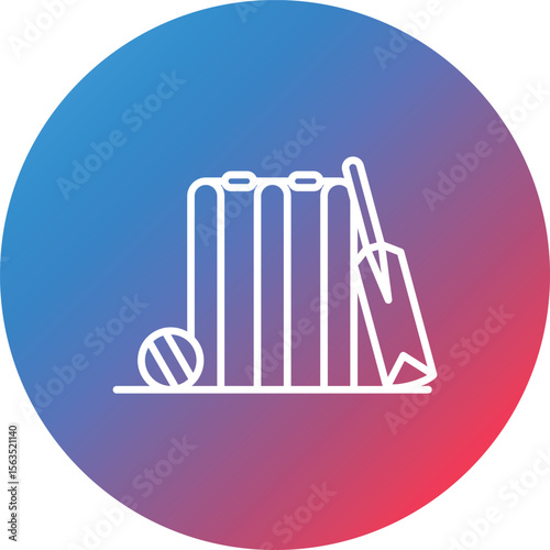 Cricket Line Gradient Circle Background Icon