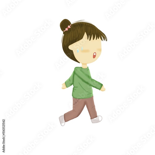   Walking girl faceless