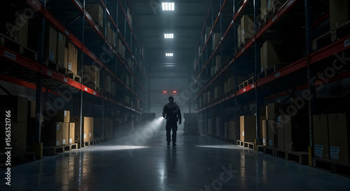 Security Guard in Warehouse