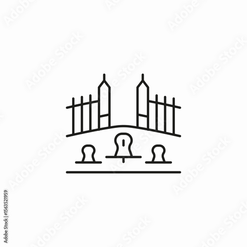 cemetery graveyard funeral icon sign vector
