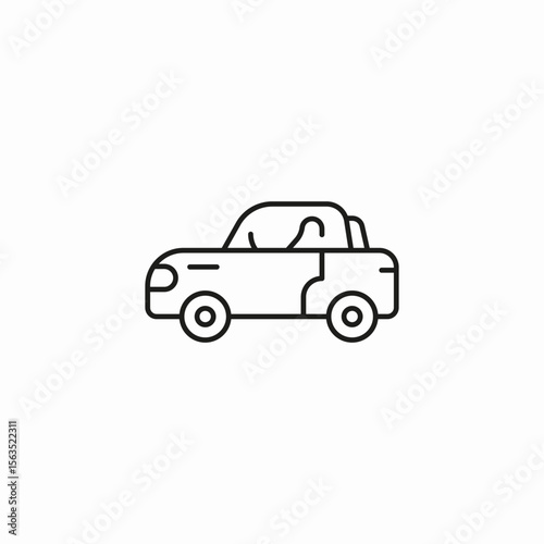 convertible car side icon sign vector
