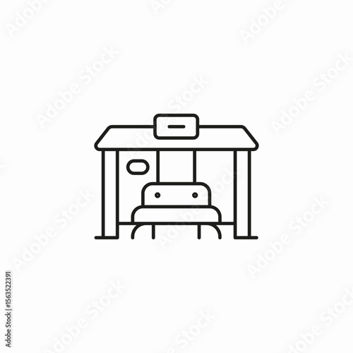 covered parking space icon sign vector