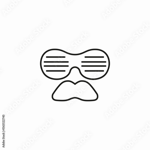 disguise party glasses icon sign vector