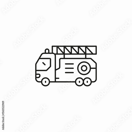 fire truck vehicle icon sign vector