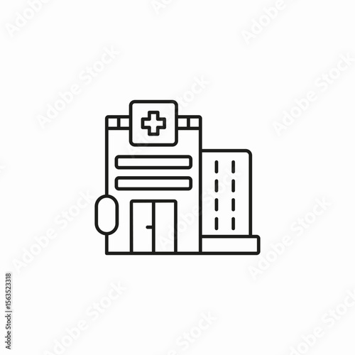 hospital building medical icon sign vector