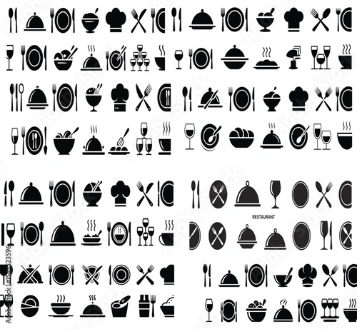 Restaurant & Dining Icon Set - Food Service Vector Collection