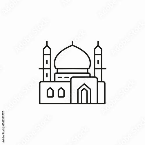 mosque religious building icon sign vector