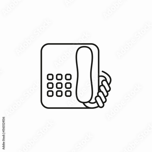 old phone handset icon sign vector