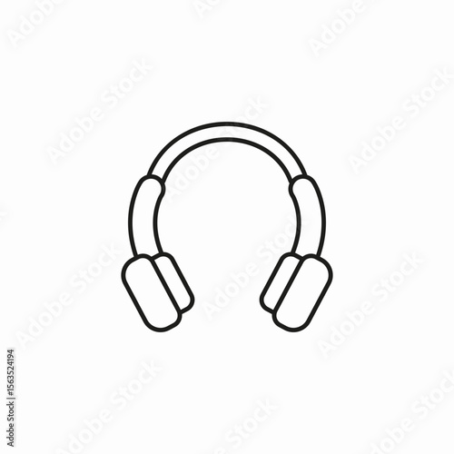 over-ear headphones audio icon sign vector