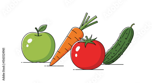 Fresh fruits and vegetables vibrant healthy produce assortment for nourishing meals and culinary delights