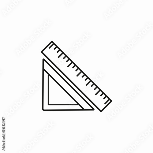 ruler triangle set icon sign vector