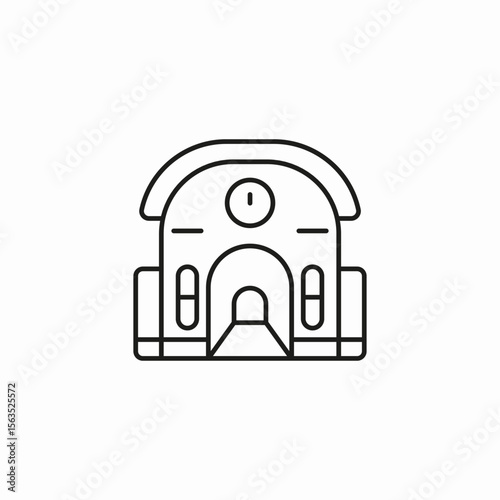 train station building icon sign vector