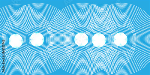 Abstract image displaying an interference pattern in vibrant blue, exploring waves and energy distribution.