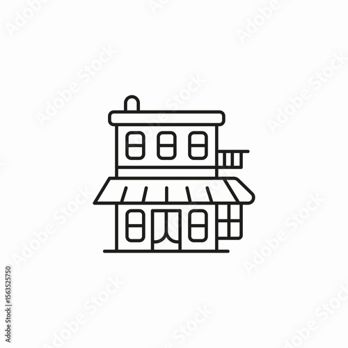 two story building icon sign vector