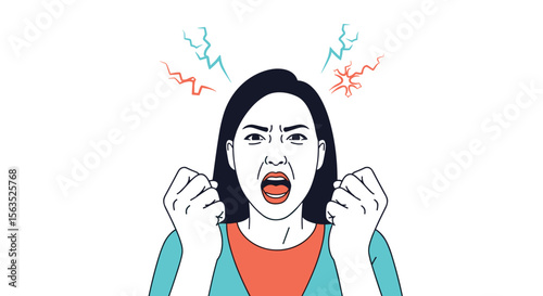 Woman experiencing intense frustration and anger during a difficult moment