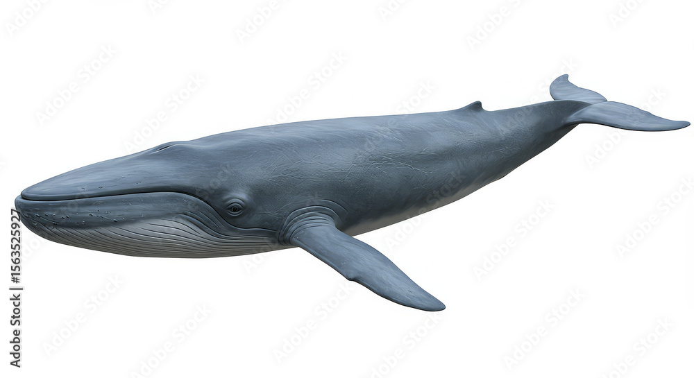 Naklejka premium Large whale isolated on white background