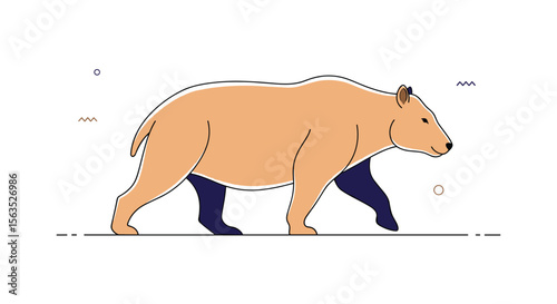 Animated bear walking side view graphic design creature motion cute wild animal