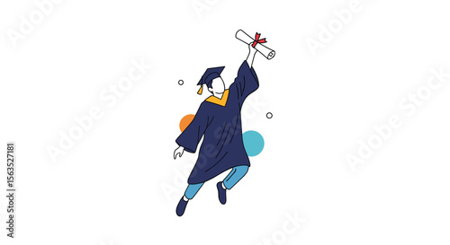 Celebrating academic achievement a graduate tosses their diploma in celebration of educational success