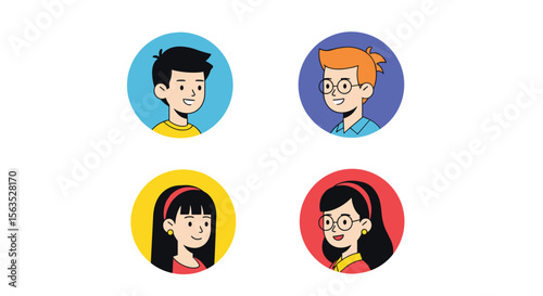 A diverse group of four young people representing youthful diversity and community spirit