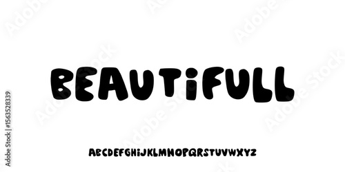 Canvas Print Hand drawn font. Hand written font. Playfull alphabet