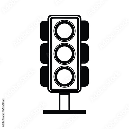Vector illustration of traffic lights with loud disco party speakers traffic light road sign silhouette vector icon illustration on white background