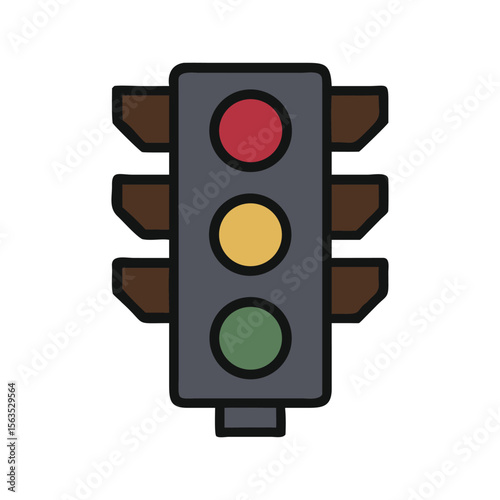 Green traffic light signal isolated on white for road safety traffic light road sign silhouette vector icon illustration on white background