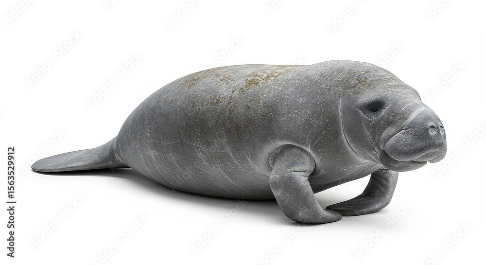Fototapeta premium Manatee calf isolated portrait